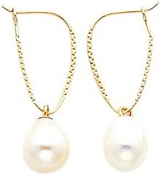 14K Gold Cultured Pearl Dangle Earrings Jewelry New |I