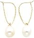 14K Gold Cultured Pearl Dangle Earrings Jewelry New |I