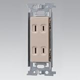 東芝 ダブルコンセント 15A 125V ウォームベージュ 《WIDE i/E’sコンセント》 NDG2122(CW)