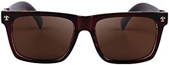 Retro big box rivets decorative sunglasses driving (Dark brown)