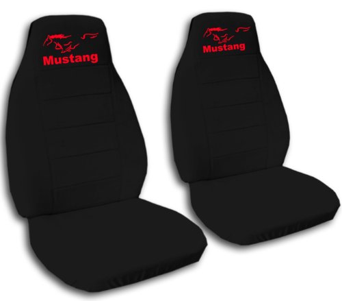 1988 Ford Mustang LX coupe seat covers. One front set of seat covers headrest included. Black seat covers, red logo