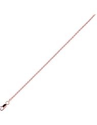 sterling silver rose plated 18" 1.4" polish diamond cut rope chain with pear shape clasp 18 inches long