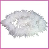 White Feather Boa with Silver Sparlke 6 Ft