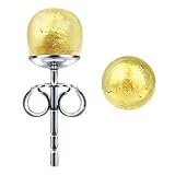 Antica Murrina Caterina - Gold Murano Glass Ball Sterling Silver Earrings