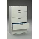 Hon 600 Series 42 Five Drawer Lateral File in Light Gray