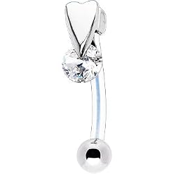 Clear Cubic Zirconia Drop Bioplast Intimate Piercing
