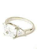 Cushion & Trilliant Cubic Zirconia CZ Engagement Ring - Size 6.0 - JewelryWeb