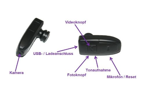 Neu: Headset als Mini Spion Kamera mit 4GB Speicher + Produktbox RBrothersTechnologie Spion