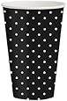 Creative Converting Cupcake Blowout Black Polka Dot Hot or Cold Beverage Cups, 8-Count