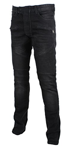 KooL J Mens Panel Biker Zippers Vintage Cotton Stretchy Denim Slim Straight Jeans