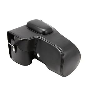 Protective Camera Case Bag Cover Protector for Nikon D3200 Camera / 18-55mm lens & 18-105mm lens/ Detachable Tripod Mount Hole / Soft Layer Black