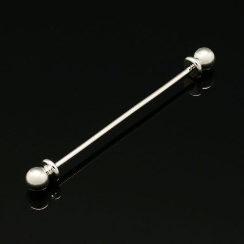 GoodBZ Collar Bar, Mens Jewelry Ball Ended Bar Collar Pin, Silver by GoodBZ