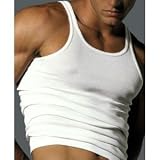 Nautica Men’s Ribbed Tank – A-Shirt 3 pack Size XL, Chest 46-48, White