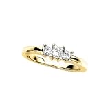 3 Diamond Princess Cut Anniversary Band 1/2 ct. in 14K Yellow Gold (Highest Quality)