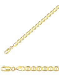8" 10K Yellow Gold 5.50mm (1/5") Polished Diamond Cut Marina Link Chain w/ Lobster Clasp