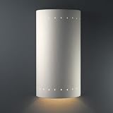 Justice Design 1190-BIS, Ambiance Ceramic Wall Sconce Lighting, 1 Light, 75 Watts Halogen, Bisque