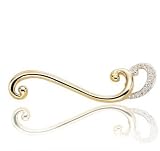 0.10 Carat Diamond Double Curve 14K Yellow Gold Pin