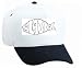 White Cap with black and white, sign, banner, art, Alaska, fish, decoration