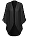 MBE Women's Flowy Sheer Loose Chiffon Kimono Cardigan & Blouse Top Solid