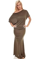 Polyester/Rayon/Spandex Off the Shoulder Maxi Dress 