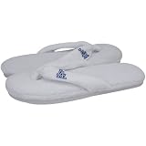 MLB L.A. Dodgers Ladies White Plush Thong Slippers (9/10)