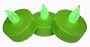 Set of 3 LED Battery Operated Green Tea Light Candles