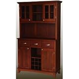 Cherry Buffet w/ Two Door Hutch & Cherry Wood Top (Cherry) (71.5H x 44W x16.5D)