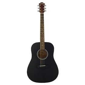 Hohner HW300G-TBK Mahogany Dreadnaught Acoustic Guitar, Transparent Black Finish