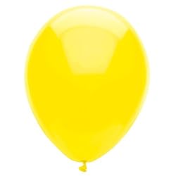100 Party Balloons - 11" Round Latex, Lemon Yellow