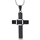 Dynamic Faith: Black Finish Surgical Stainless Steel Cross Pendant Neklace for Men Dynamic Faith: Black Finish Surgical Stainless Steel Cross Pendant Neklace for Men