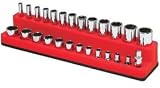 1/4 In Drive Shallow / Deep Socket Organizer w/ Magnetic Base - Rocket Red