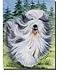 Bearded Collie - On The Move - Garden Flags