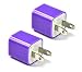 Bluecell 2 PCS Purple Wall Charger (USB Power Adaptor with fixed blades) for Apple iPod, iPhone, iPhone 3G, iPhone 4,Touch, Shuffle, Nano, Classic + Bluecell Cable Tie