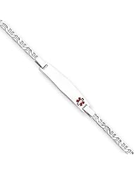 Sterling Silver Childrens Medical ID Bracelet w/Anchor Length 6"