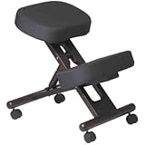Work Smart Ergonomically Designed Knee Chair with Casters, Memory Foam and Espresso Finished Wood