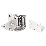 uxcell 棚受け アングルブラケット コーナー枠　32mm x 25mm 90度 4マウント穴 10個　丸いエンド
