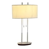 Adesso Duet Table Lamp, Satin Steel