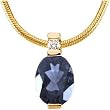 14K Yellow Gold Iolite and Diamond Pendant