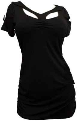 eVogues Plus Size Off Shoulder Racer Back Tunic Top