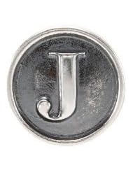 Kera Sterling Silver Alphabet Letter J Bead