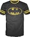 Search : Batman Vintage Distressed Shield With Stripes Sleeves Black Adult T-shirt Tee