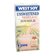 Westsoy Organic Unsweetened Vanilla Soymilk ( 8x64 OZ) ( Value Bulk Multi-pack)