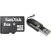 Sandisk 8GB 8G Micro SDHC Class 4 TF Memory Card with Micro SD Card Reader - Bulk Packed