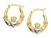 9ct Two Colour Gold Claddah Creole Earrings