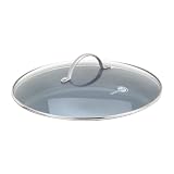 Greenpan 30 cm Tempered Glass with Stainless Steel Rim Univesal Glass Lid with Metal Handle
