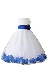 Girls Satin/Tulle Lace Spaghetti Strap Flower-Girl Dress  With a Sash 