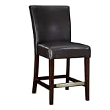 Brown Bonded Leather Counter Stool, 24 Seat Height