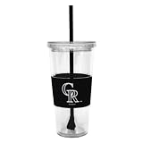 MLB Colorado Rockies Boelter Lidded Cold Cup with Straw