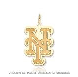 14k Yellow Gold New York Mets 'NY' Classic Pendant