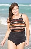 Longitude Nile Plus Size High Neck One Piece Swimsuit - Women's Swimwear Plus Size Swimsuit